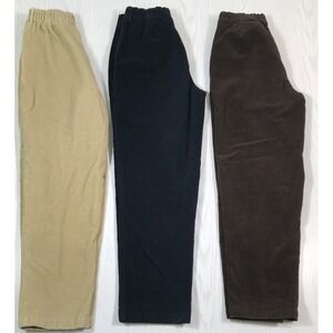 LL Bean Corduroy Pants Women 6 Chino Stretch Elastic Waist Cotton Blend Lot Of 3